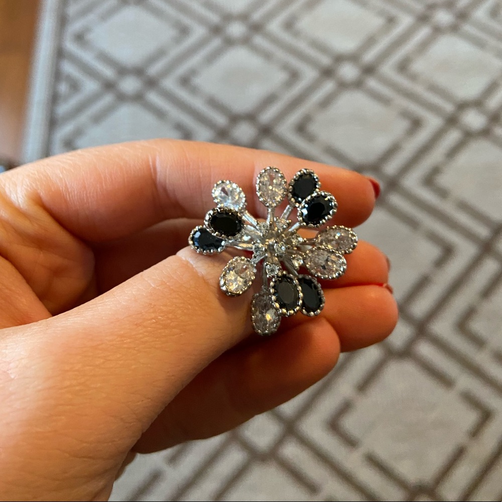 Black and silver ring